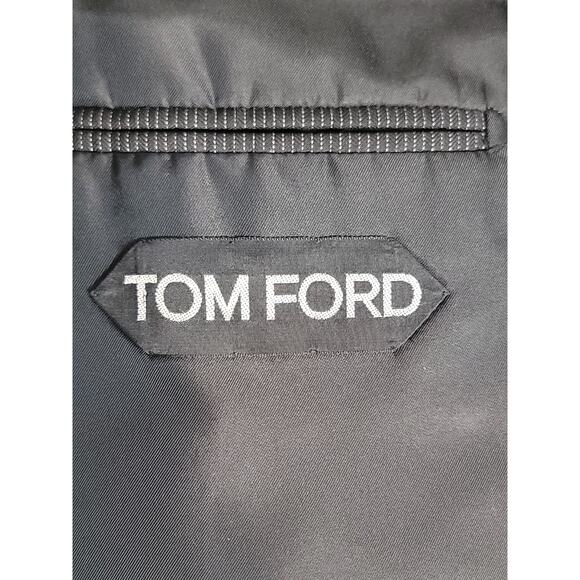 Tom Ford Blazer Mens SZ 52R (US 42) 100% Wool Black Gray Pinstripes Switzerland - Picture 6 of 16